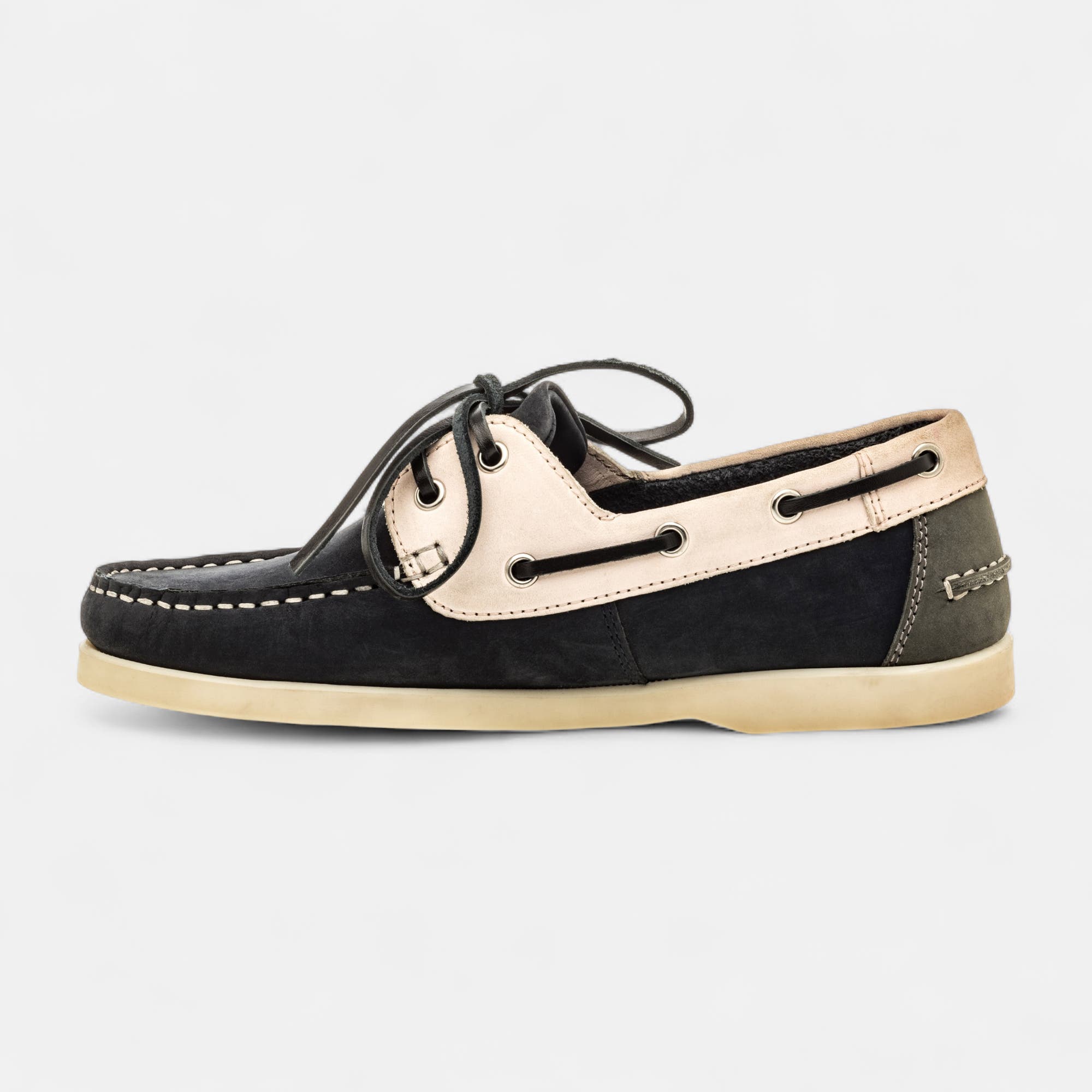 Chaussures bateau Femme en cuir bleu marine