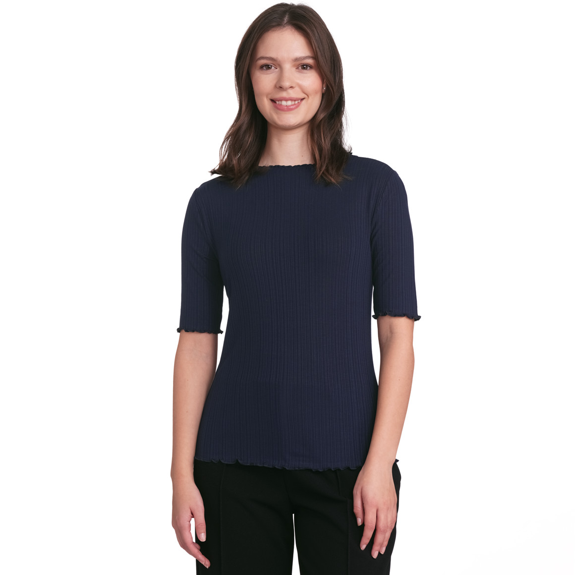 Damen T-Shirt aus Viskose-Mix dunkelblau