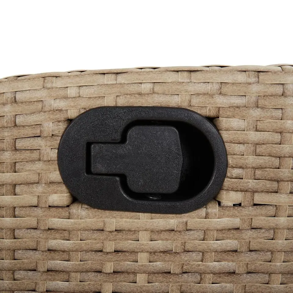 vidaXL - Verstelbare tuinstoelen en voetensteun - Beige - Poly rattan - 2 stuks