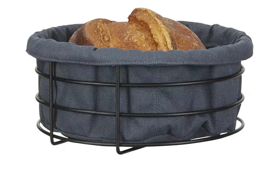 KHG Brotkorb Schwarz, Grau Rund