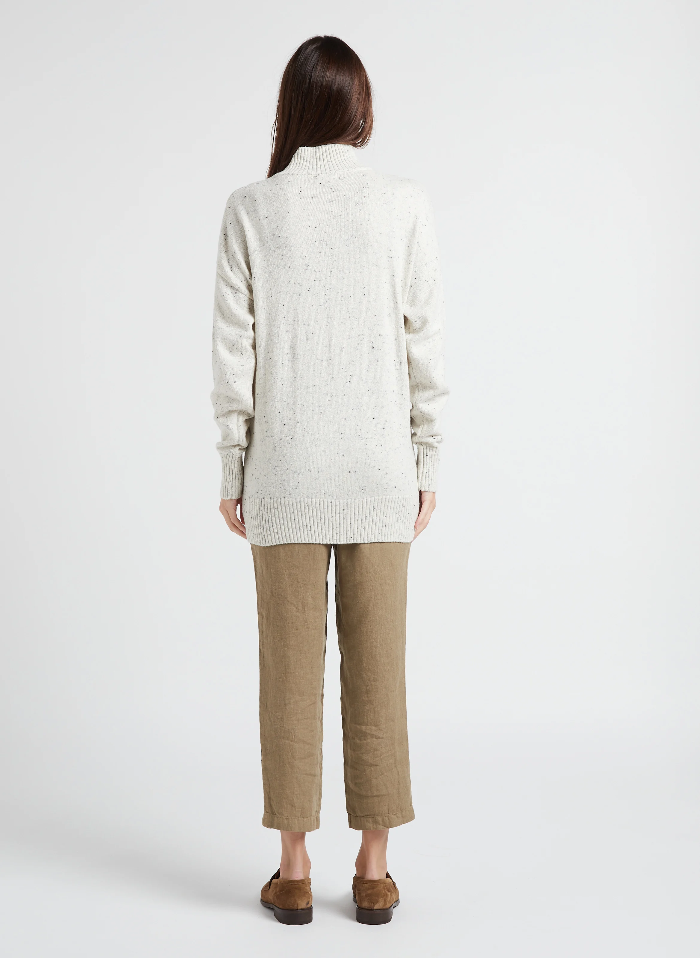 MERLE - Pull col montant en coton | Gris