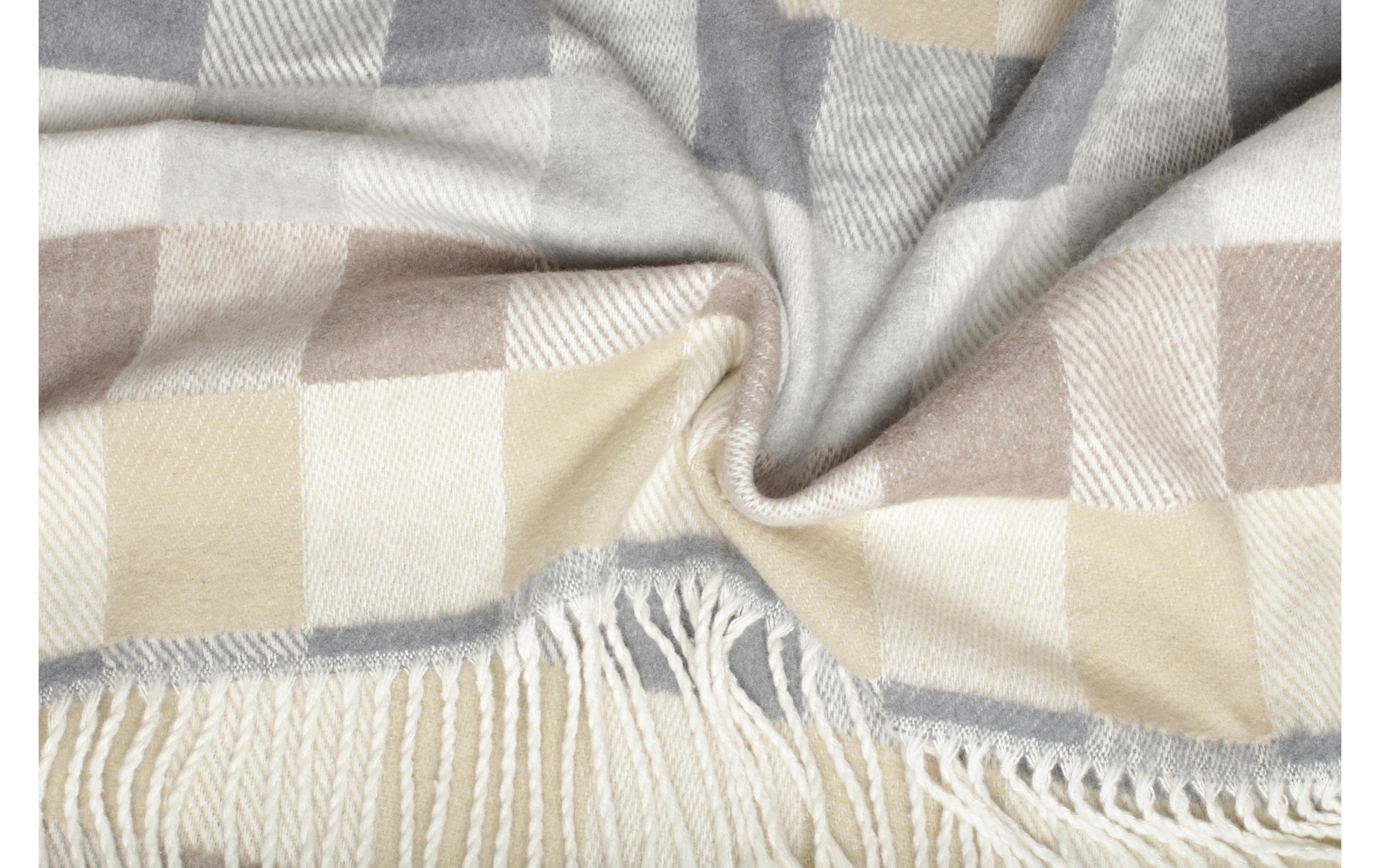 Decke Karo 150 x 200 cm, Beige/BlauTagesdecke