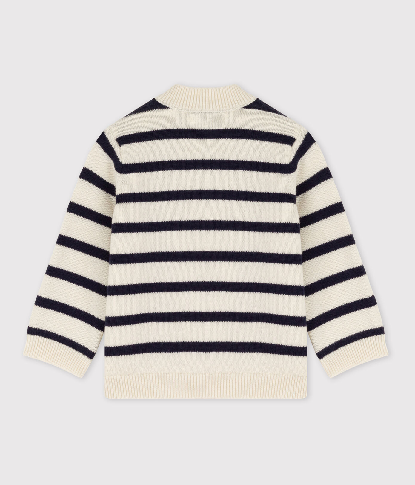 Pull bébé en laine et coton rayé marinière