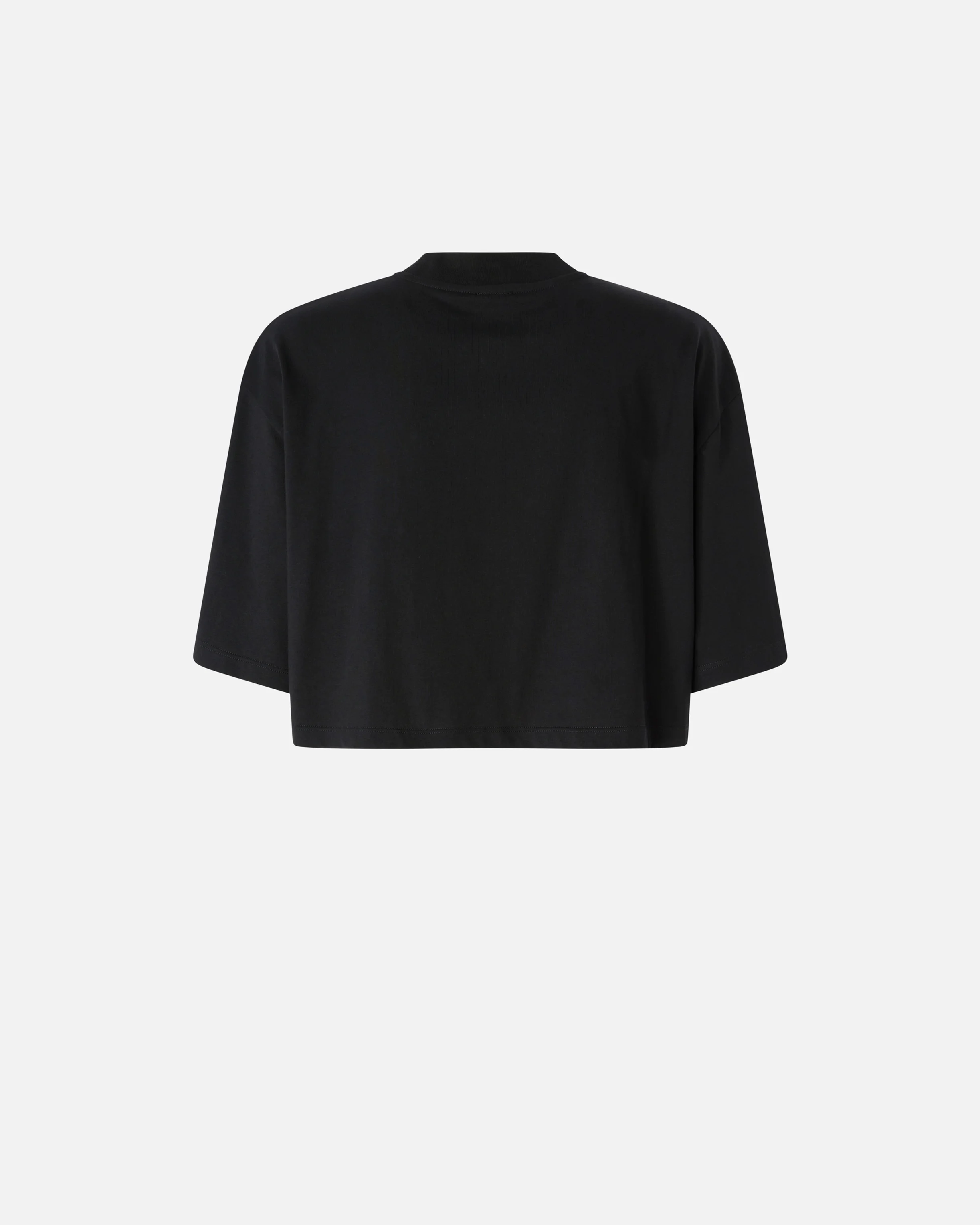 T-shirt cropped avec logo brodé | Noir