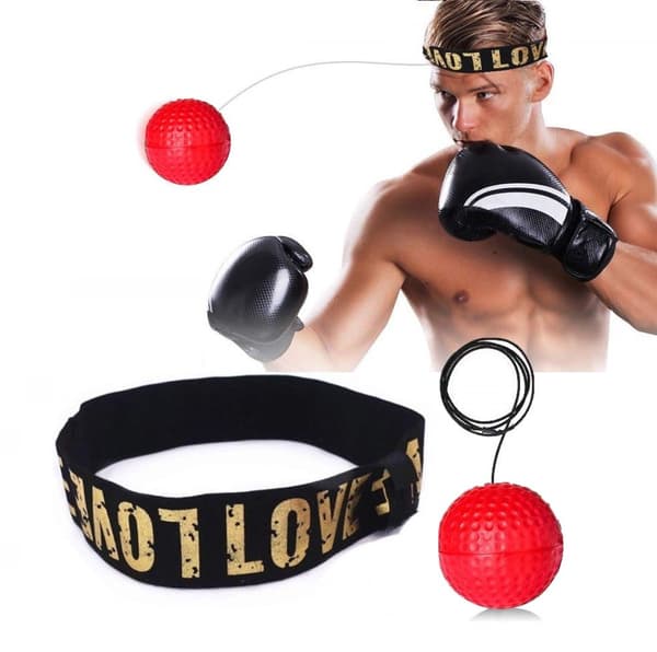 INF Pannebåndboksing - ball med pannebånd for reflekstrening - rød Rød M