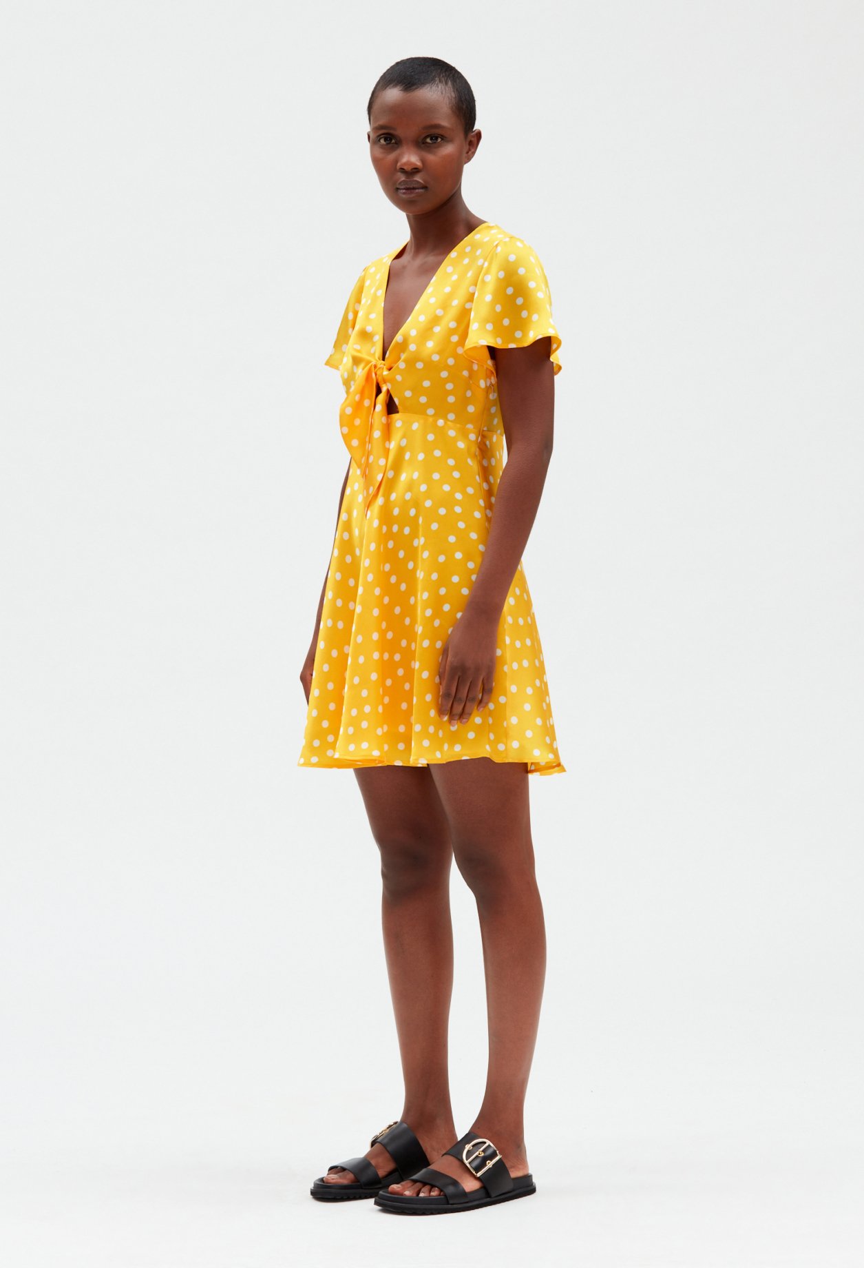 Robe courte fluide jaune