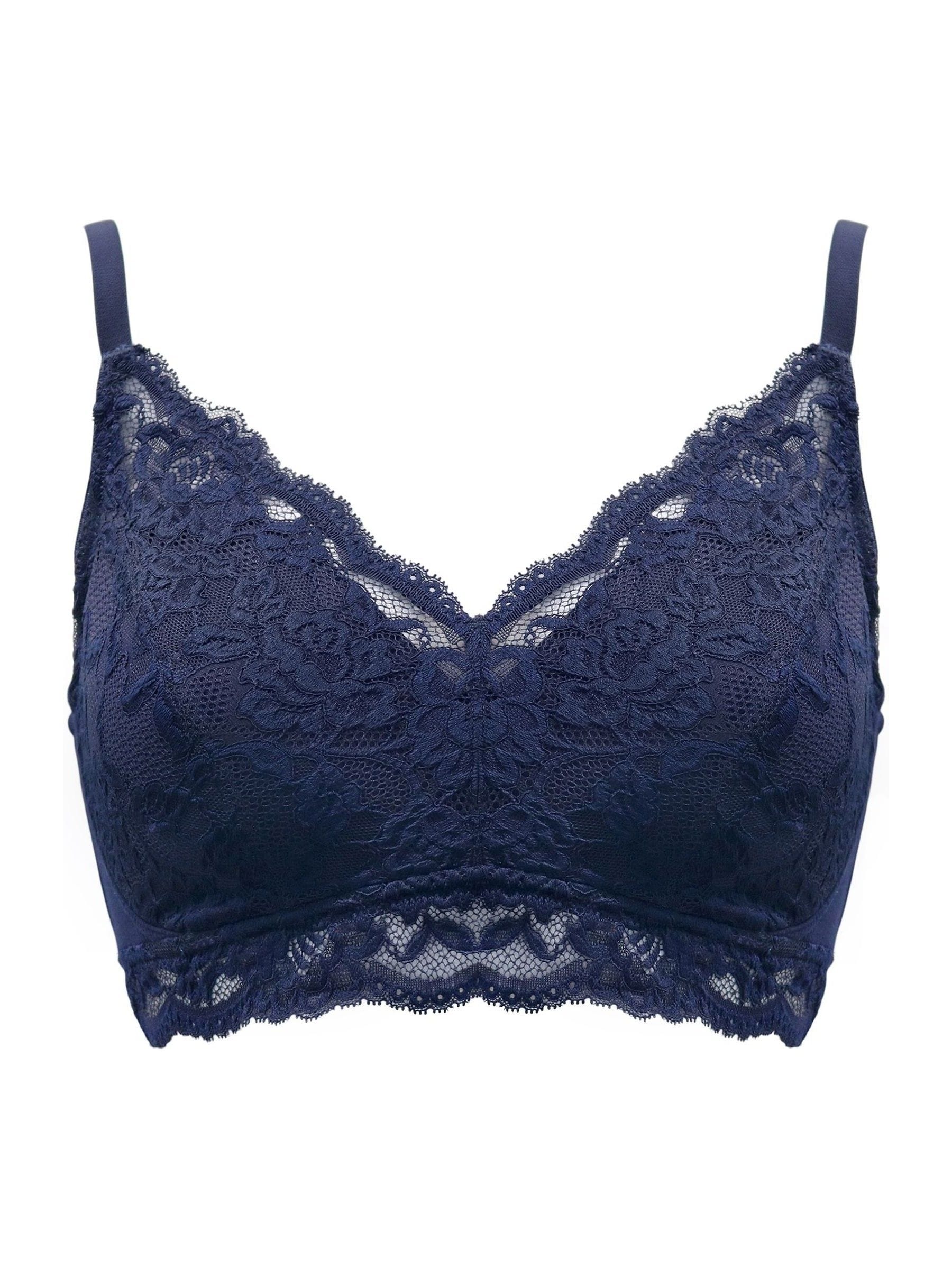 Blauw - Pour Moi Love To Lounge Lace and Modal Rib Non Wired Bra