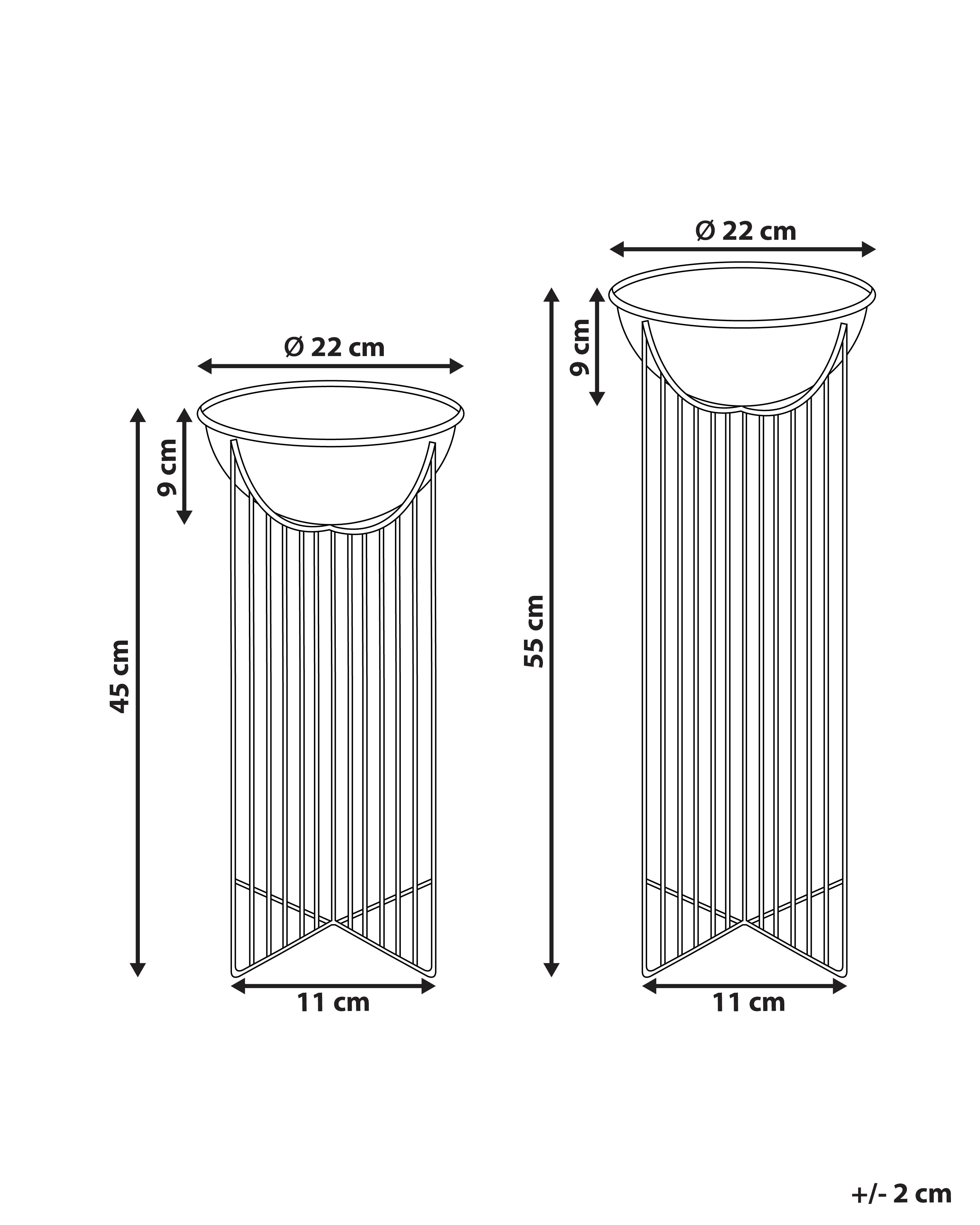 Set van 2 verhoogde bloempotten FICARIA Metaal 22 cm Zwart
