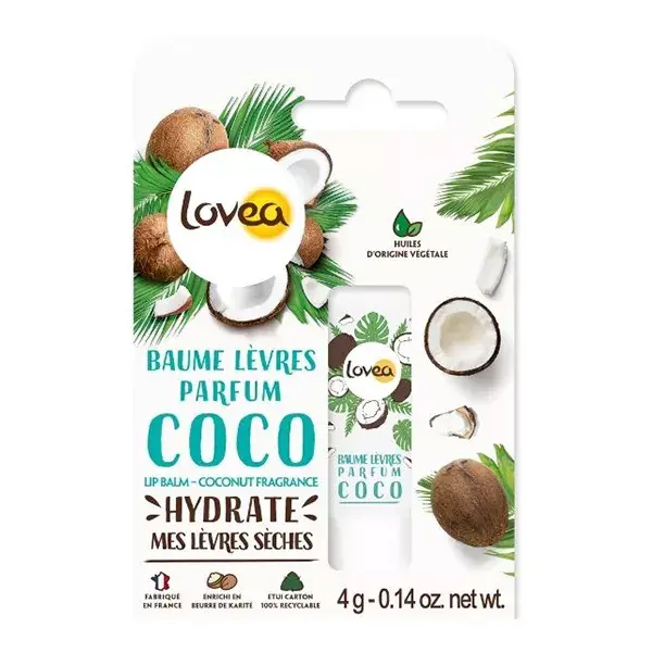 Lovea - Bálsamo Labial de Coco para Lábios Secos com Manteiga de Karité 4g