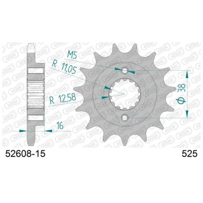 Kit chaine AFAM 525 Type Acier Premium