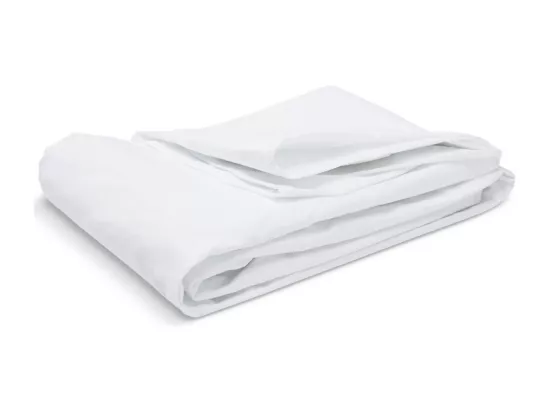 Drap housse uni 100% Percale de coton - Blanc - 180x200cm