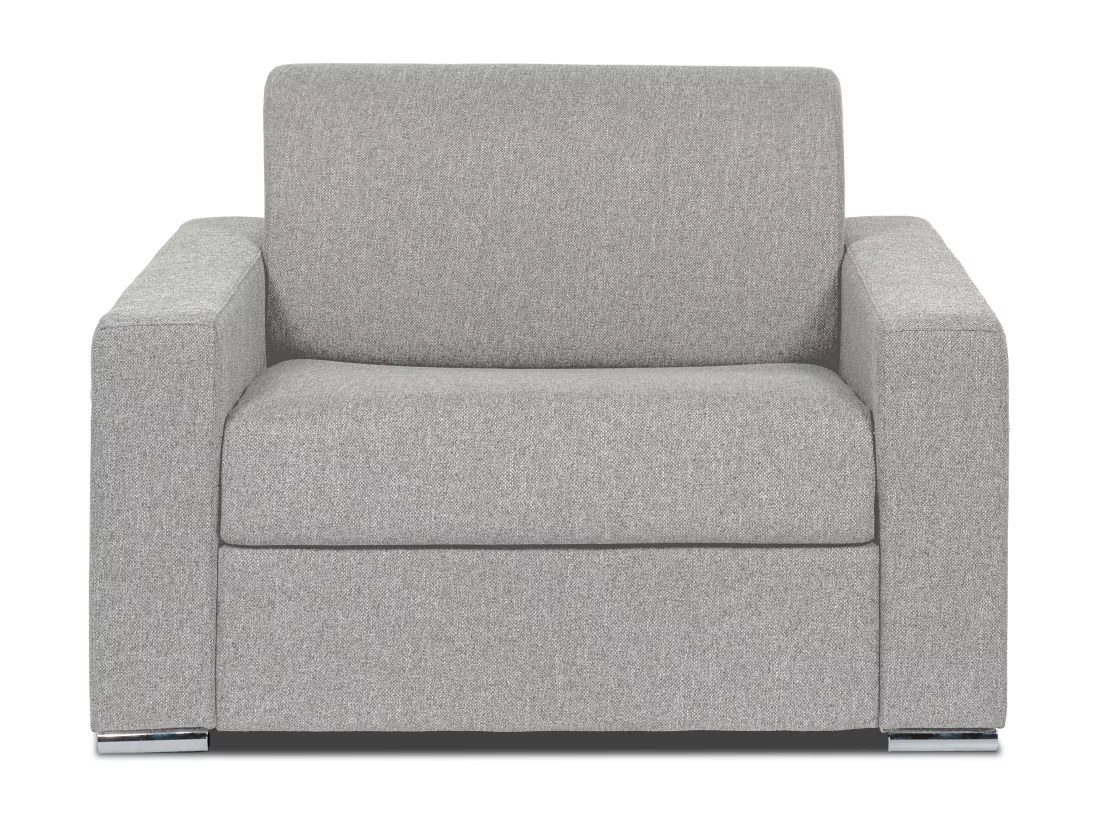 Fauteuil convertible express en tissu gris clair - Couchage 70 cm - Matelas 14 cm - CALITO