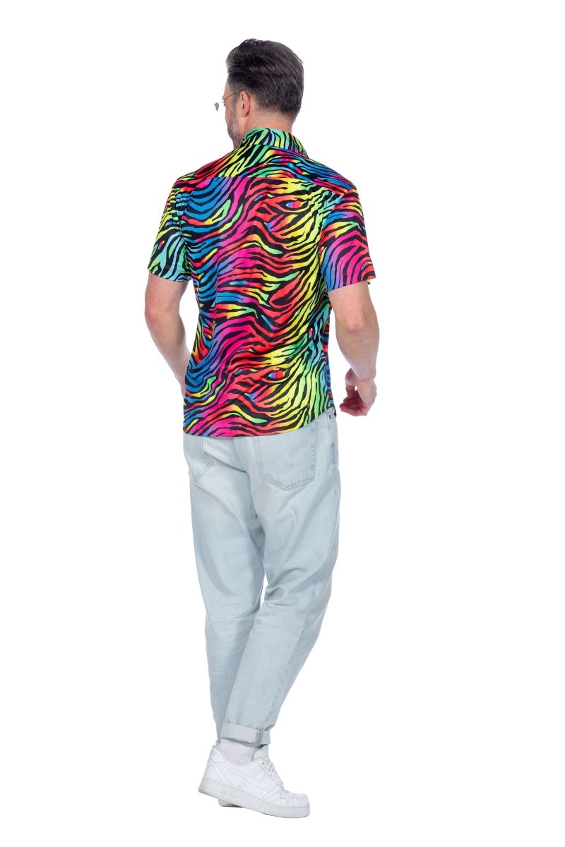 Zebra Blouse Neon Roze Heren
