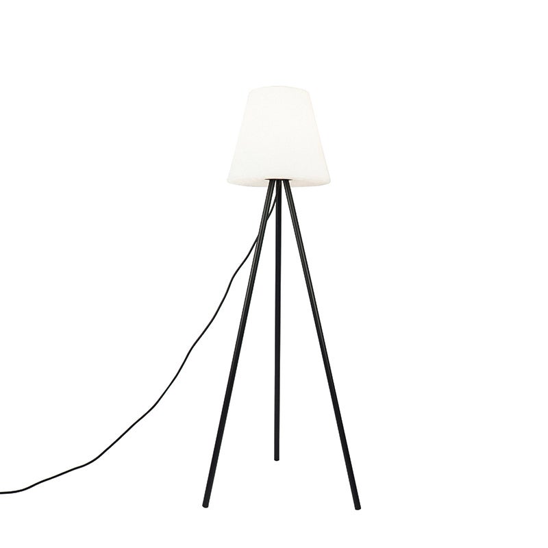 Moderne buitenlamp, zwart met witte kap, IP65 - Virginia
