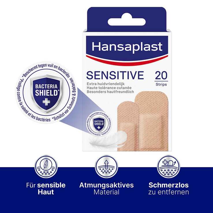 Hansaplast SENSITIVE Pflasterstrips Hautton light, 20 St
