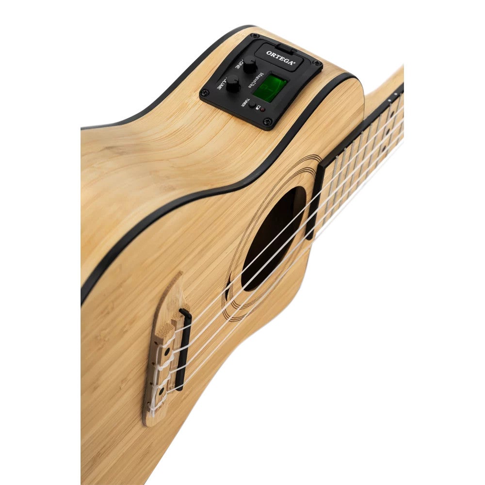 Ortega RUNAB-CC Bamboo Series Concert Size Ukulele Natural E/A concert ukelele met gigbag