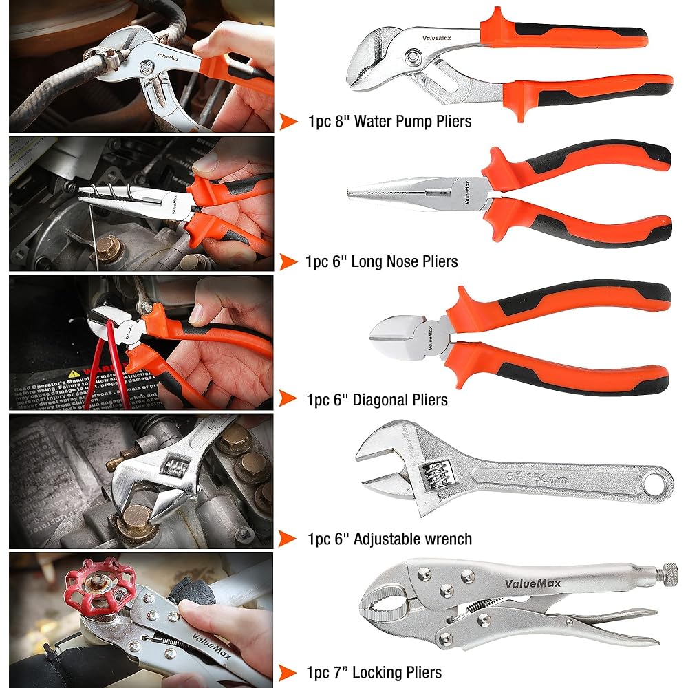 ValueMax Kit d'Outils 219 Pièces avec Sac Durable, Caisse à Outils Complete pour Bricolage, Réparation et Entretien Domestique : Bricolage