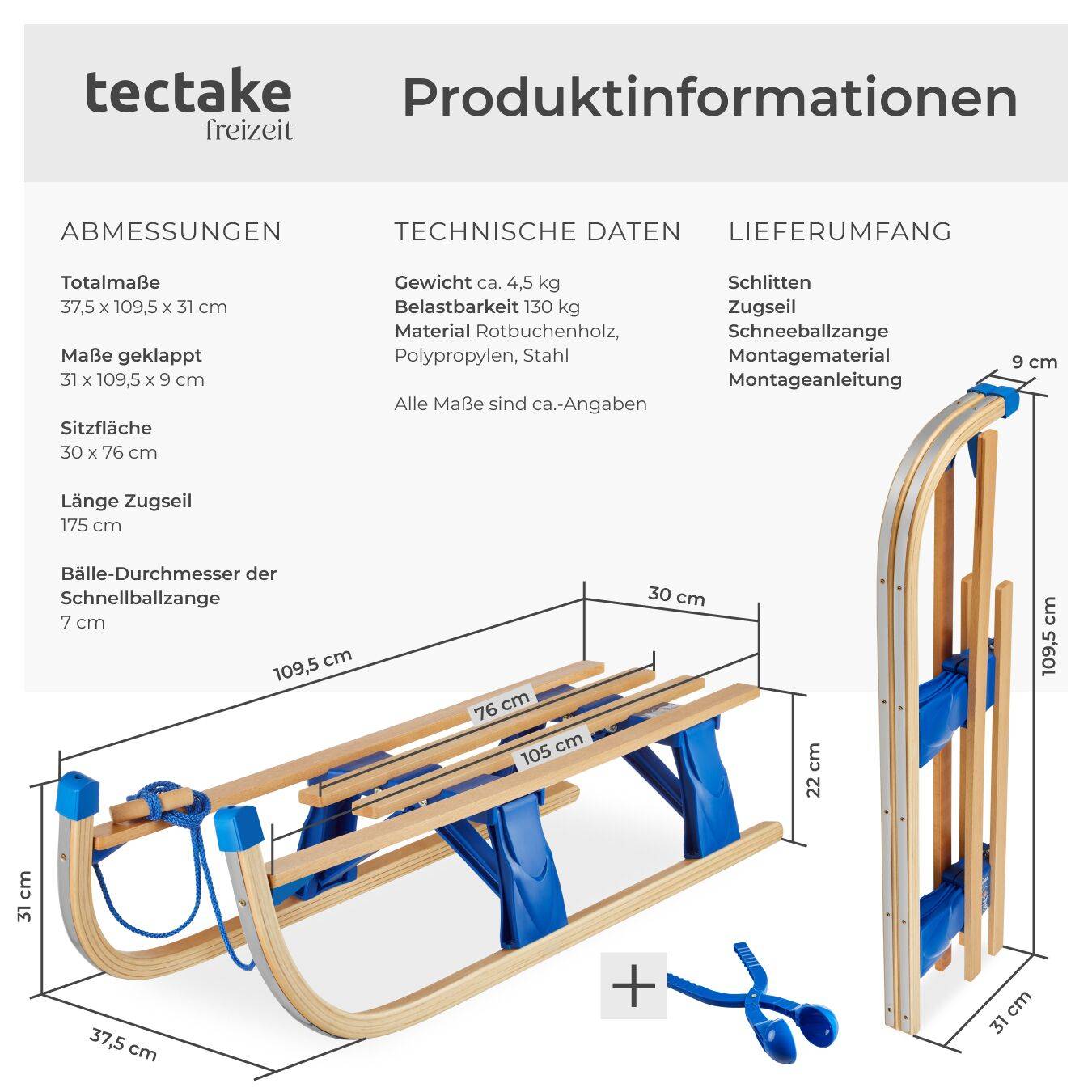 Holzschlitten  Jeffrey