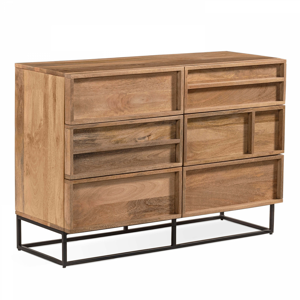 Commode à 6 tiroirs en manguier massif