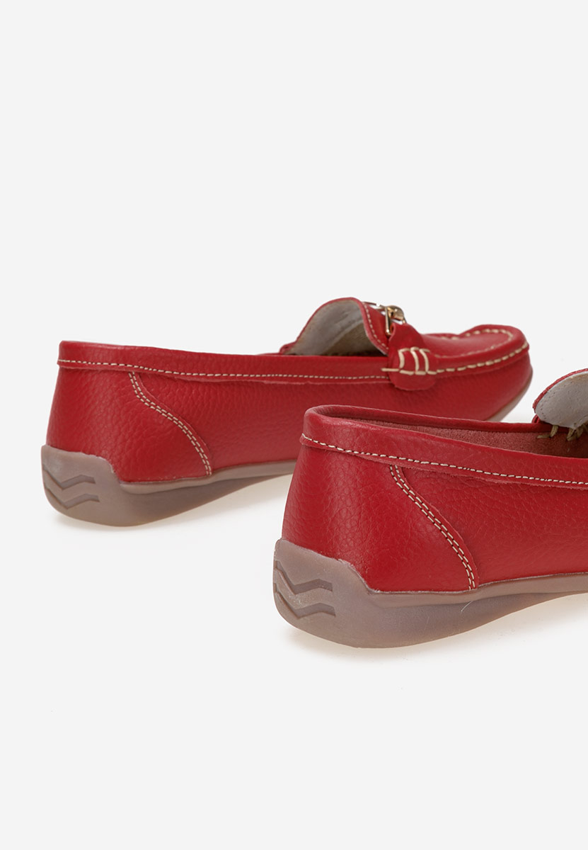 Mocassins femme en cuir rouges Celetina