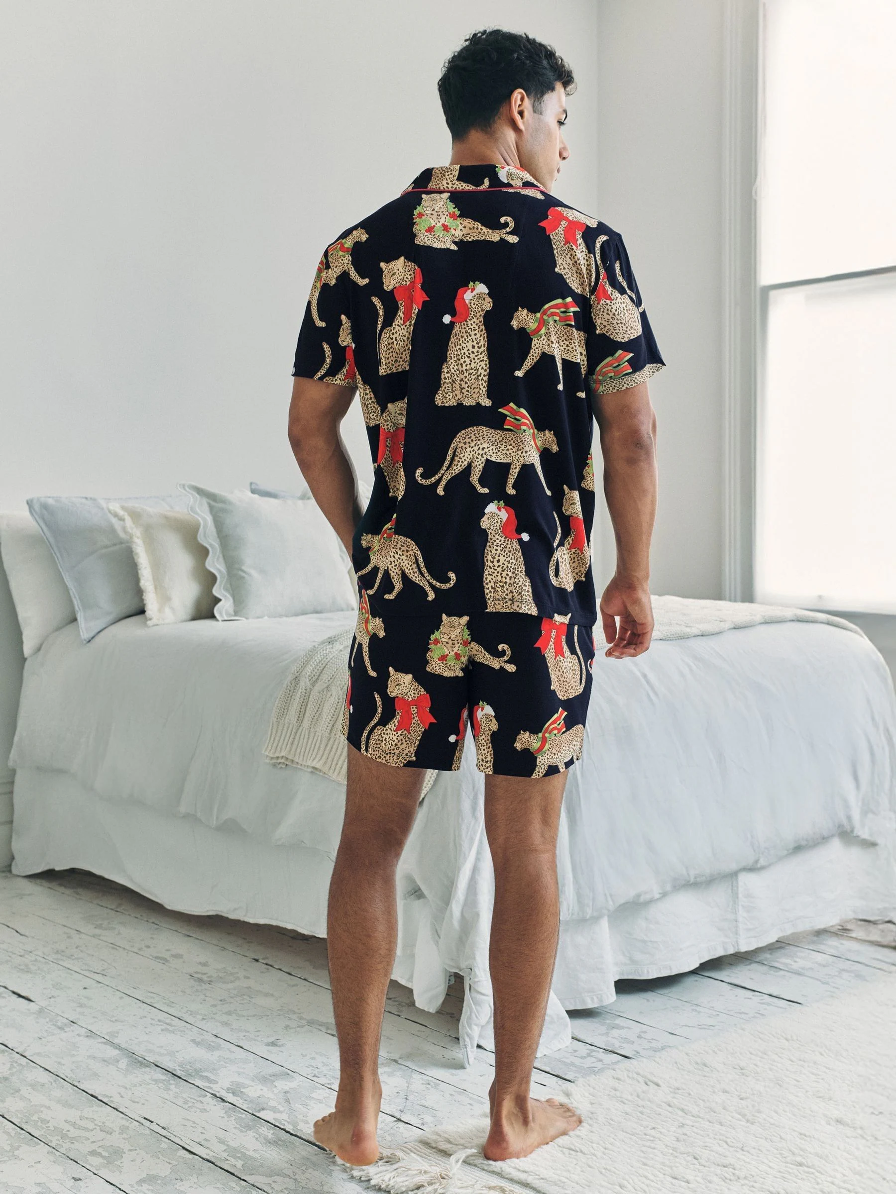 Chelsea Peers - Kerstshortpyjama met luipaardprint
