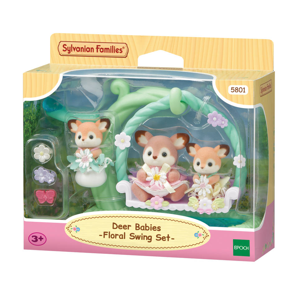 Sylvanian Families familie Hert baby's bloemenschommel
