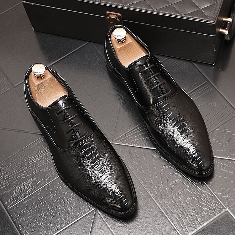Mr Ozera - Croc Grain veterschoenen Oxford
