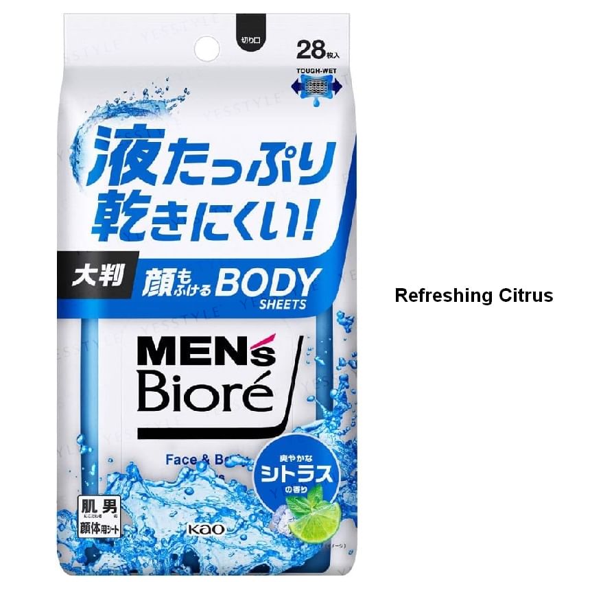 Kao - Biore Body Sheet voor heren, voor gezicht en lichaam