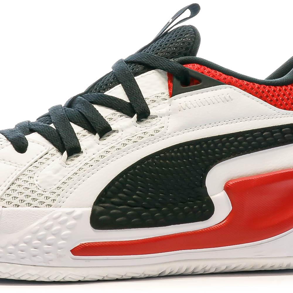 Puma Chaussures de Basketball Blanche/Noire/Rouge Homme Puma Court Rider