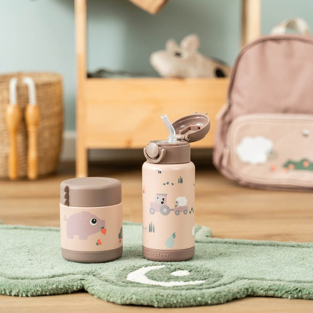 Køb DonebyDeer Powder Tiny Farm Insulated Sugerør Flaske