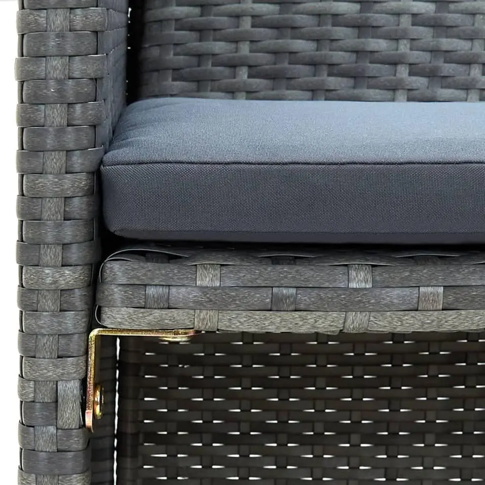 vidaXL - Bank - Grijs - Poly rattan