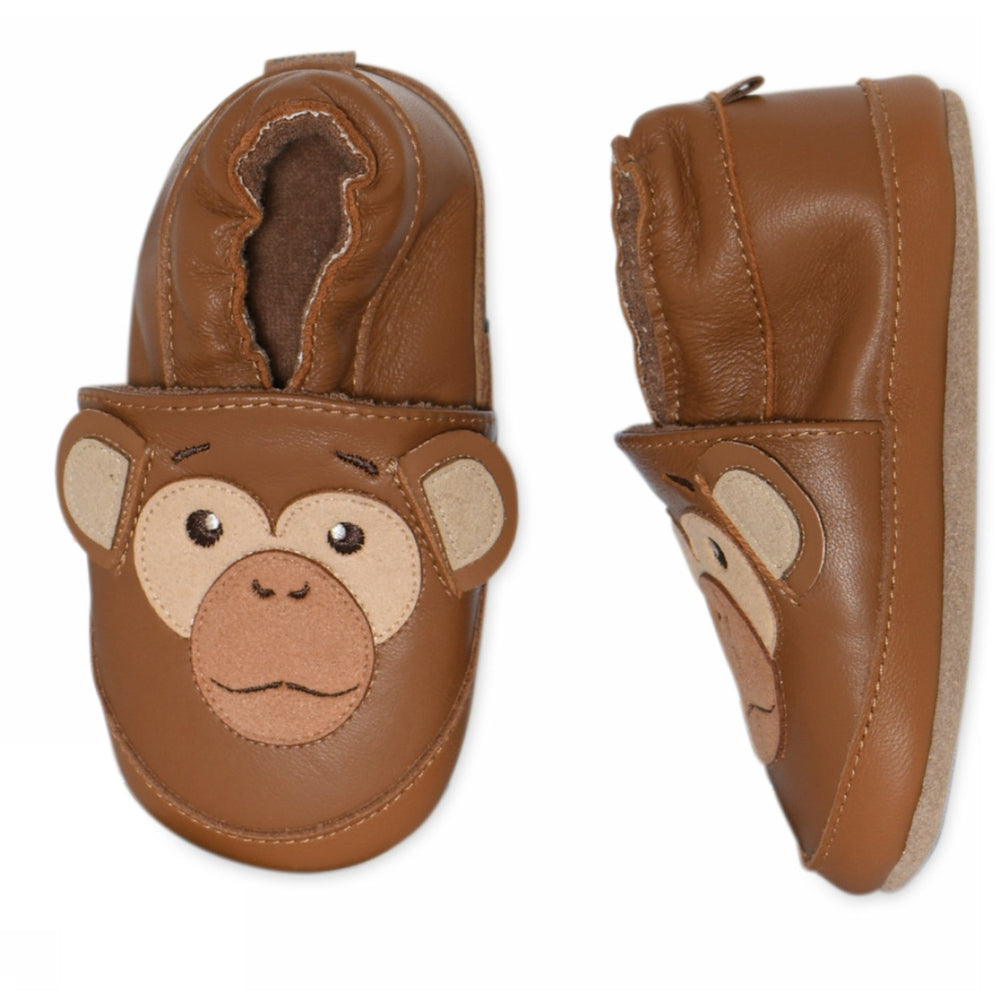 Køb MELTON Cognac Monkey Leather Slippers