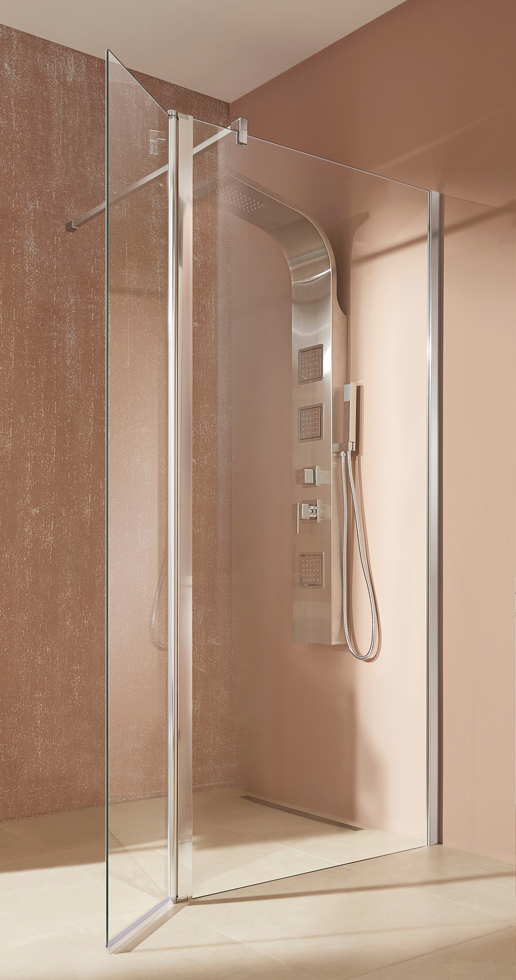 welltime Walk-in-Dusche »Mailand« in 3 verschiedenen Breiten (90,100, 120cm), 6mm Sicherheitsglas