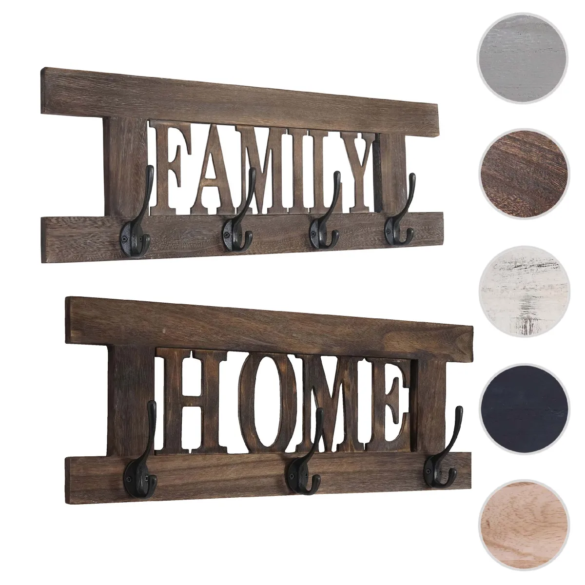 Mendler 2x Garde-robe Home+Family - Marron Shabby