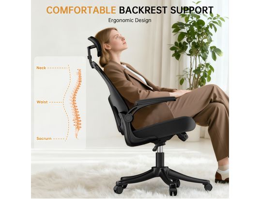 RATTANTREE - Fauteuil de bureau Chaise de bureau ergonomique noire