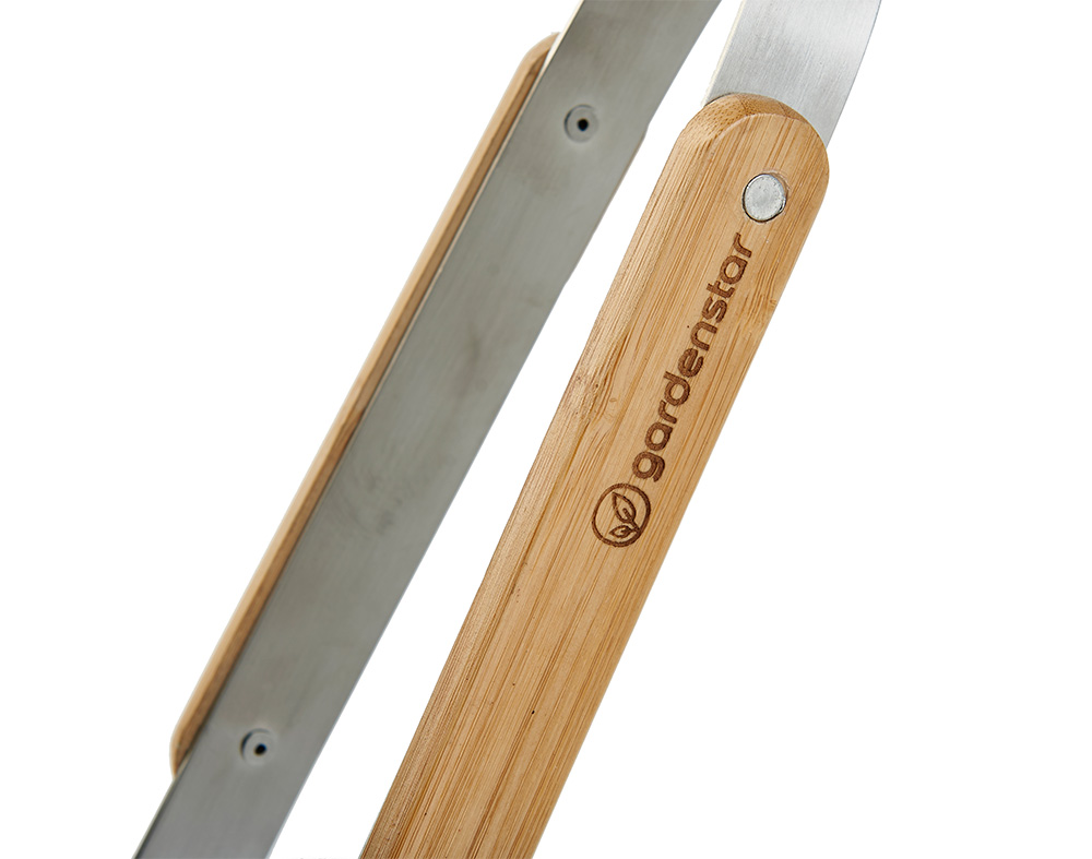 PINÇA DE CHURRASCO GARDENSTAR CABO MADEIRA 40CM