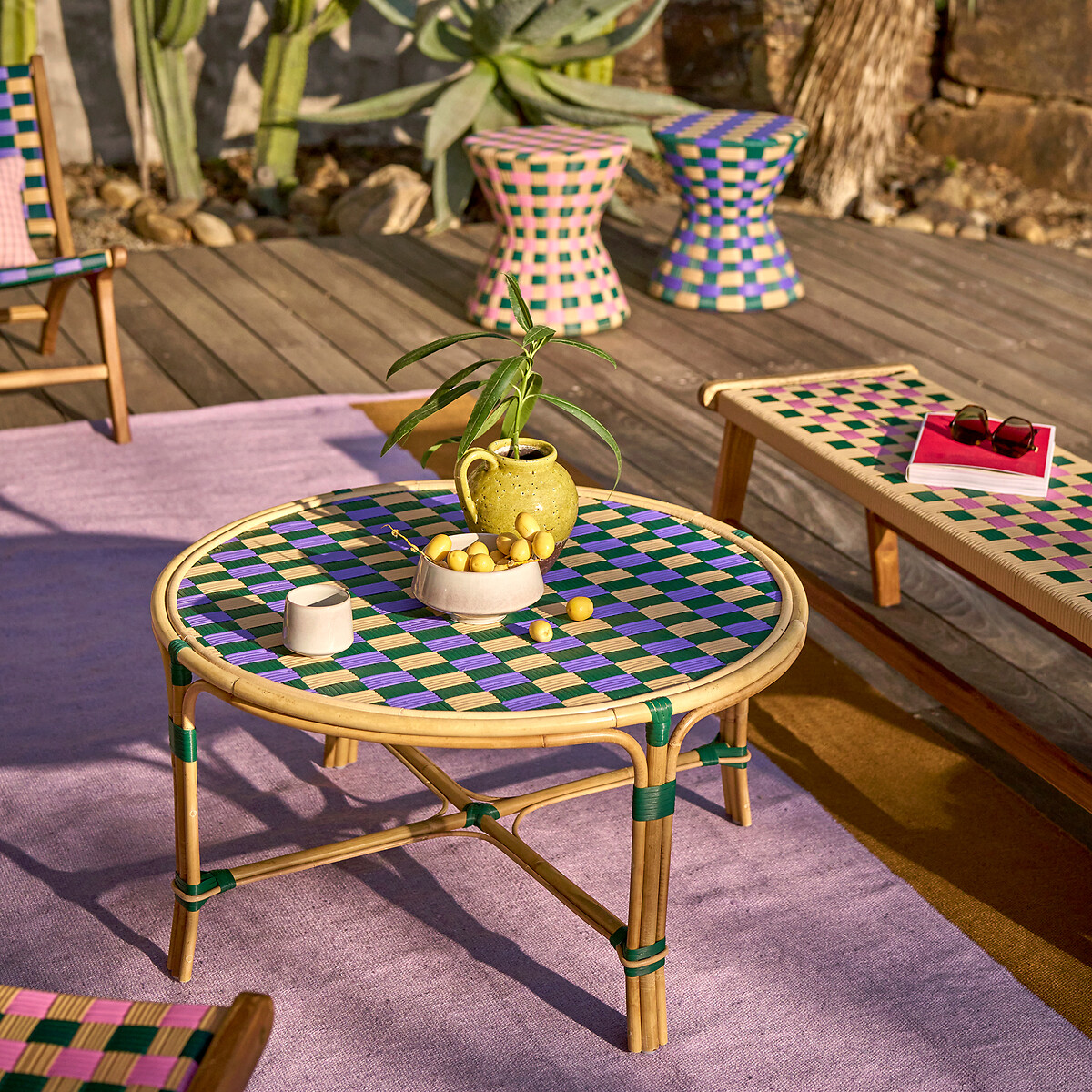 LA REDOUTE INTERIEURS<br>Mesa de centro Bianca em rattan e resina tecida