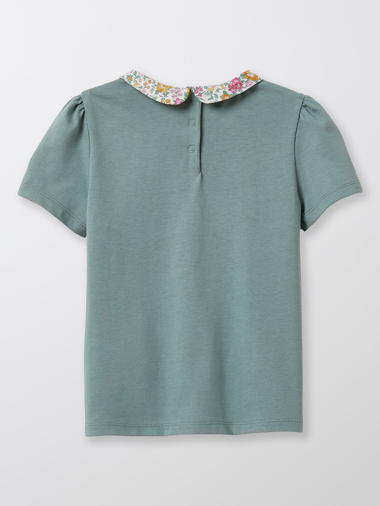 T-shirt Fille col en tissu Liberty - Coton bio