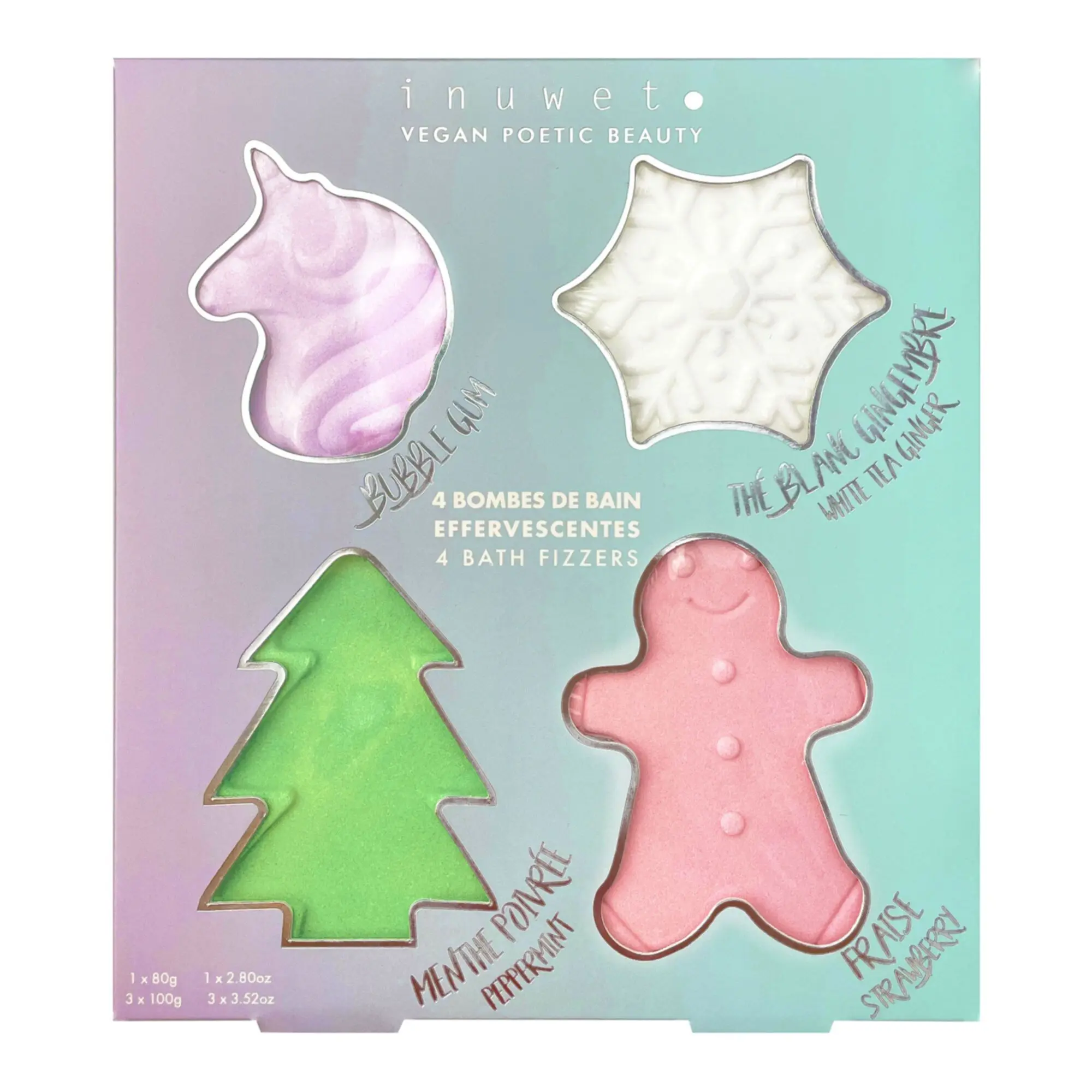 Inuwet - Coffret Bain 4 Bombes Effervescentes- Femme
