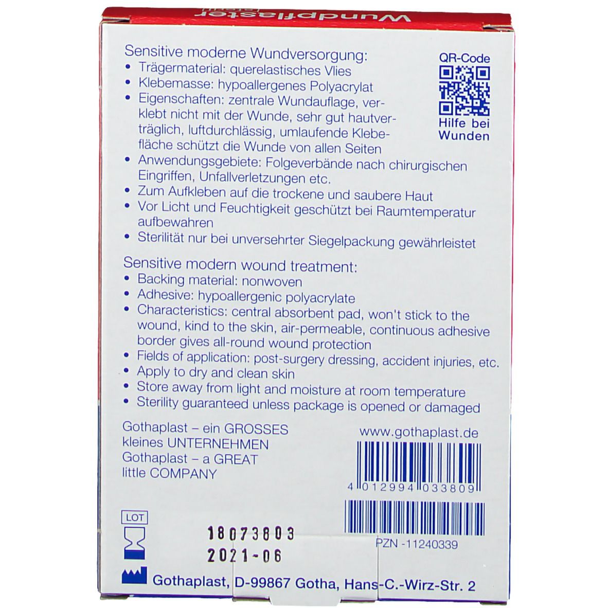 GOTA-POR® Wundpflaster 5 x 7,2 cm steril hautfarben