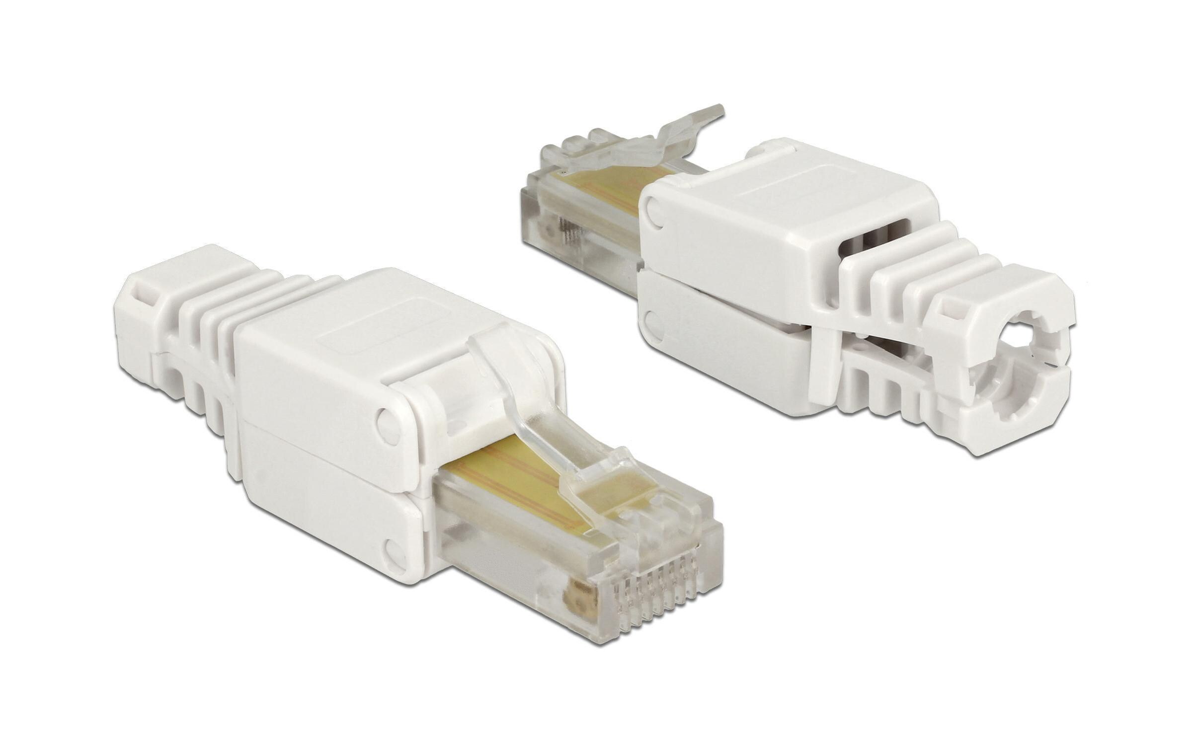 Stecker RJ45 Cat.5e UTP 2 Stück, werkzeugfreiDelock RJ45 Stecker Cat.5e UTP werkzeugfrei 2 Stück