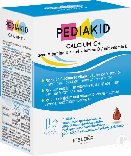 Pediakid Calcium C+ Goût Cola Poudre 14 Sachets