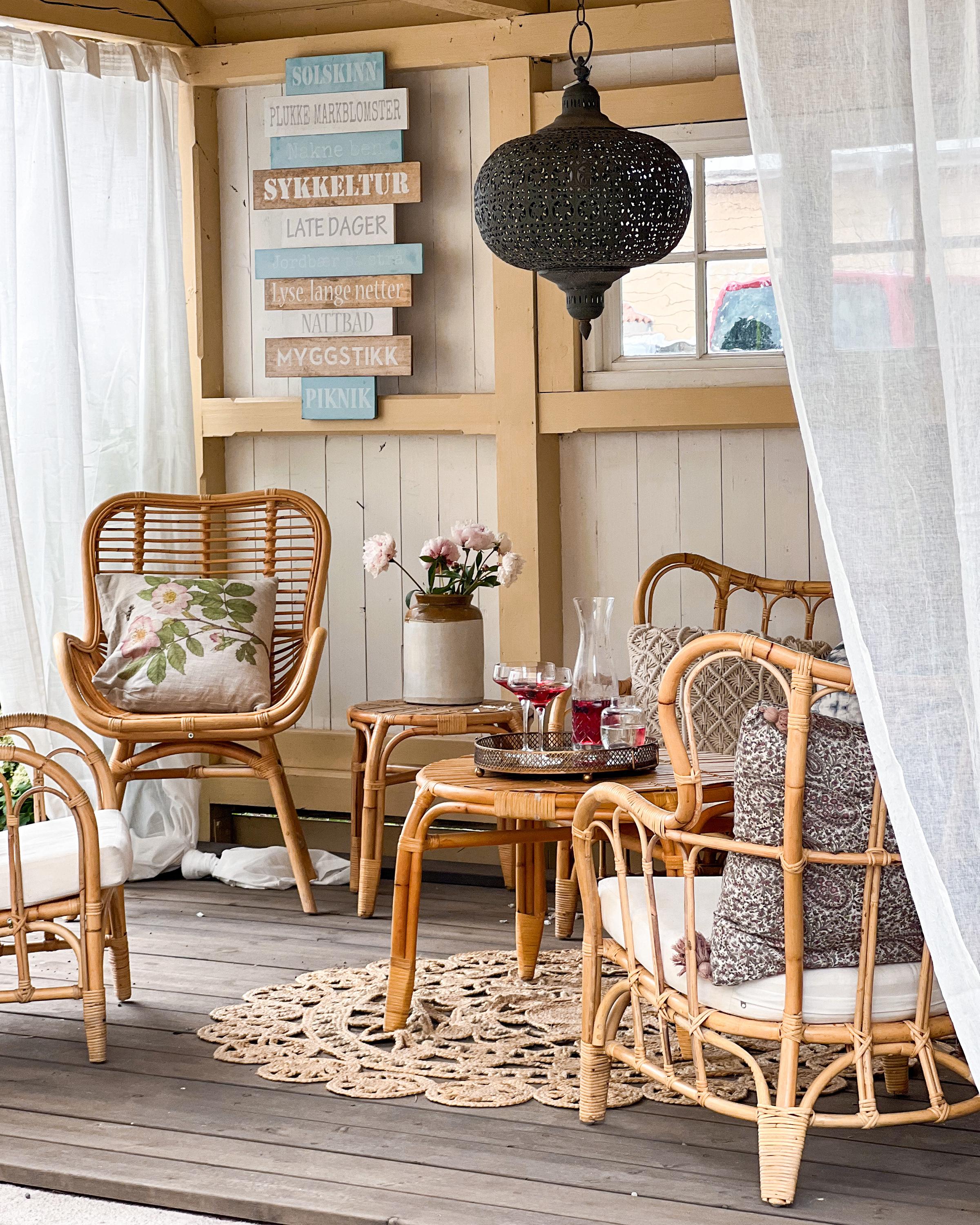 Loungeset met tafel 4-zits BRINDISI Rotan Natuurlijk