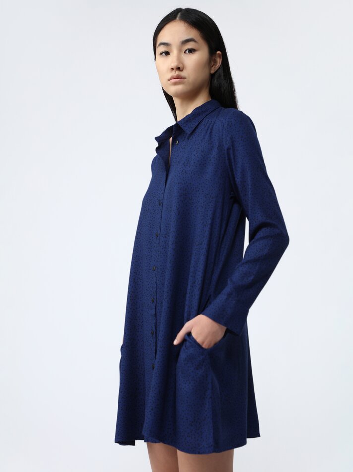 Vestido camisa estampado - Azul Royal