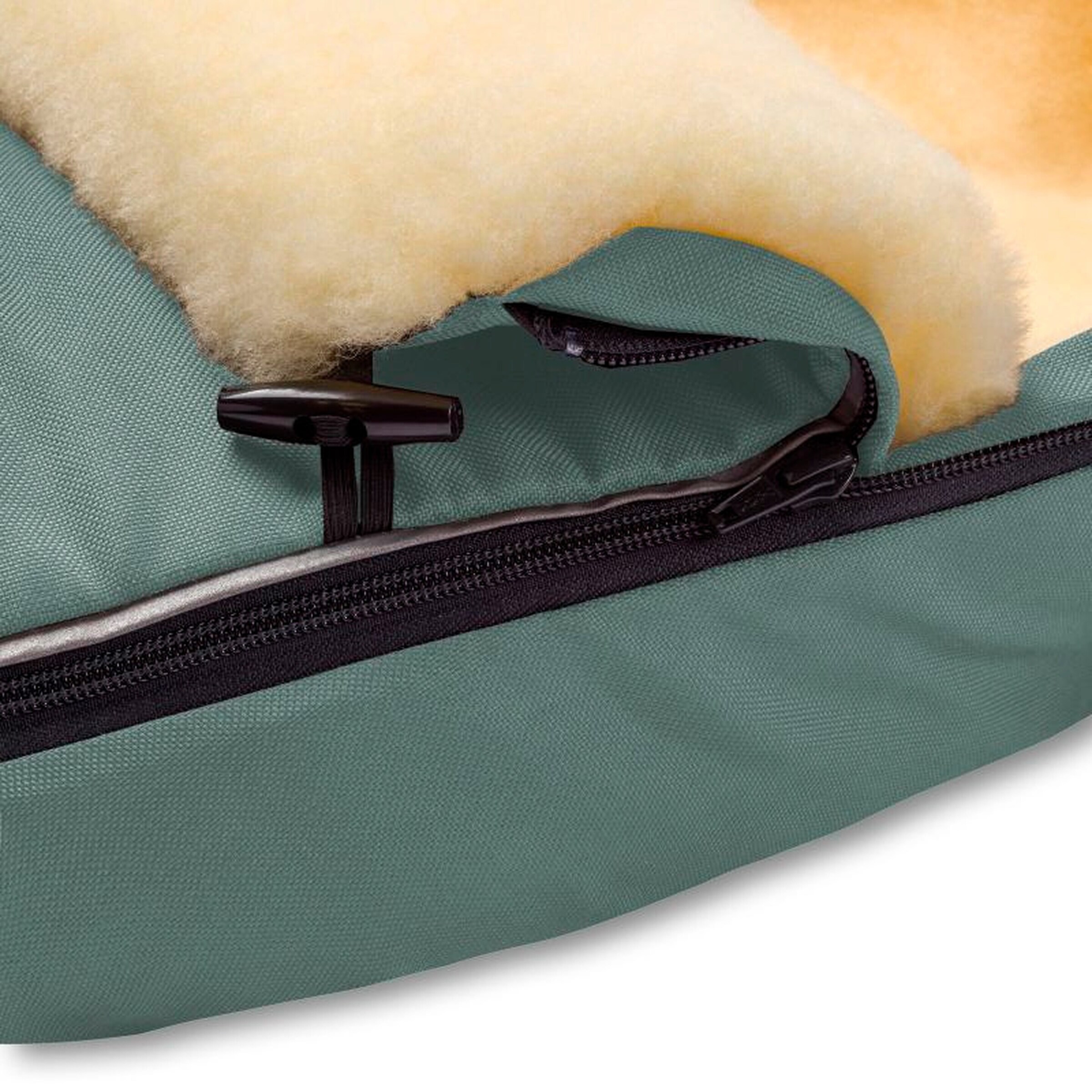 Hofbrucker Kinderwagen Lammfell-Fußsack Polaris Lindgrün