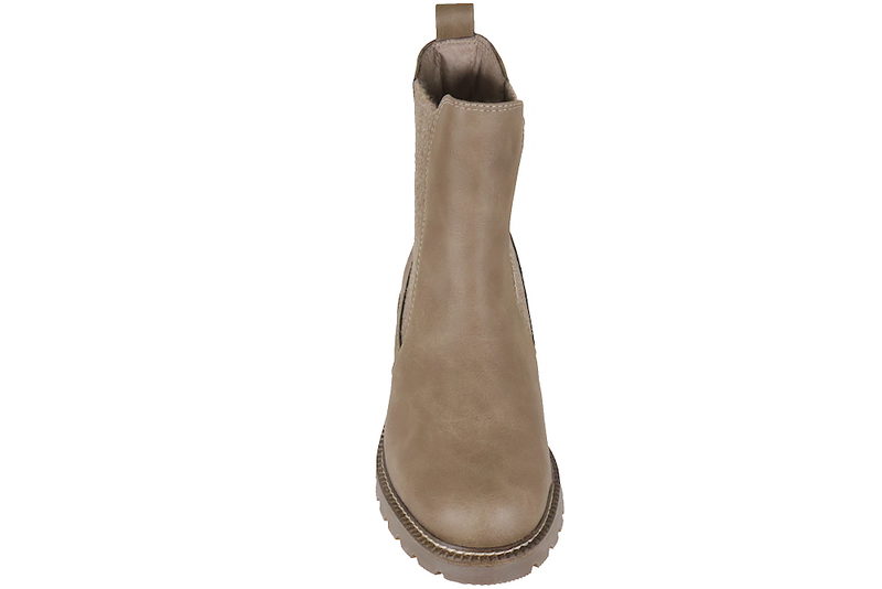 TAMARIS ANKELSTØVLE I TAUPE PU