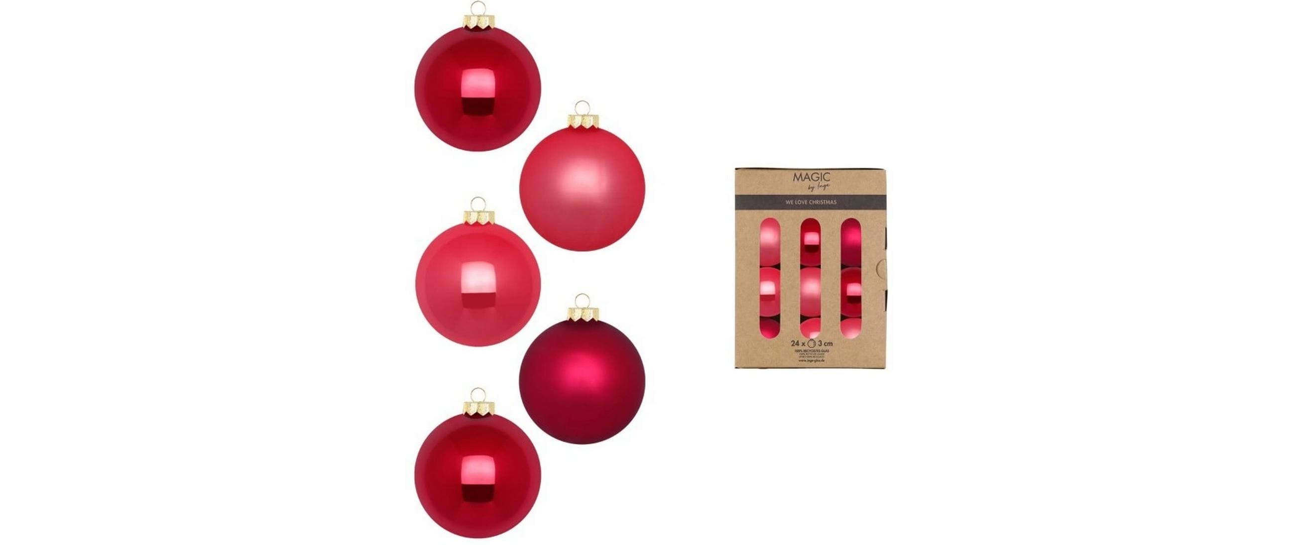 Weihnachtskugel Gentle Pink 24 Stück, RosaChristbaumkugeln