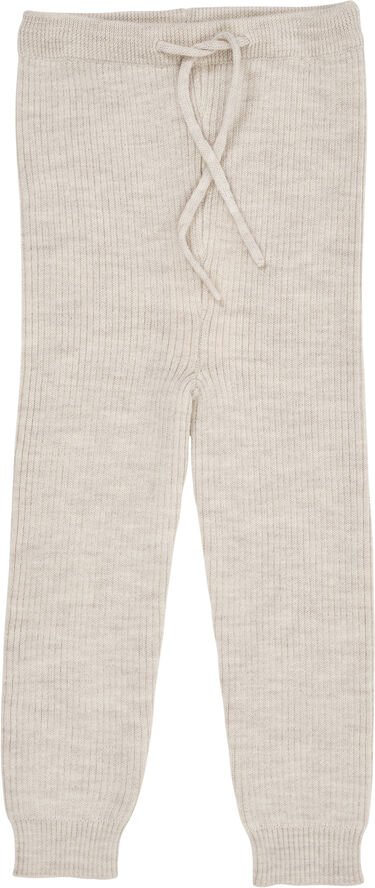 Copenhagen Colors MERINO CLASSIC RIB LEGGINGS W. DRAW Pale cream melan