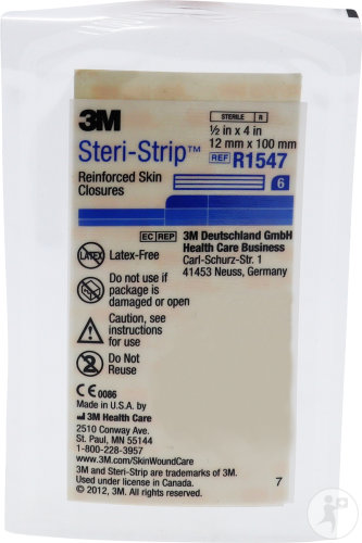 3M Steri-Strip Suture Cutanée Stérile 12x100mm Pièces 1x6 (R1547)