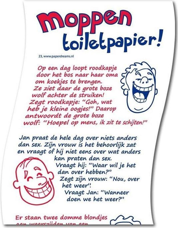 Moppen - Toiletpapier - Meerkleurig - Papier - 225 Vellen - 3 Laags